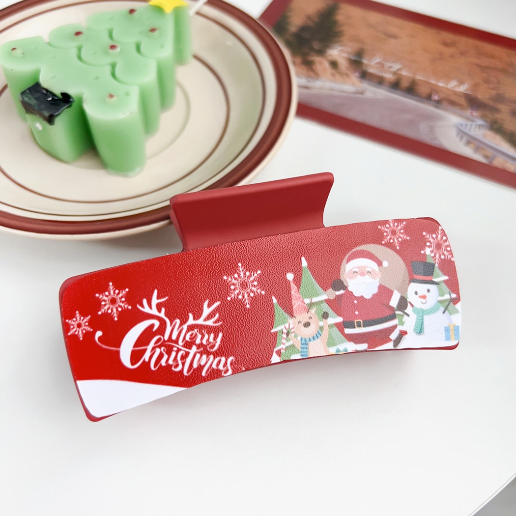 Beau - Sweet Christmas Theme Rectangular Claw Clip