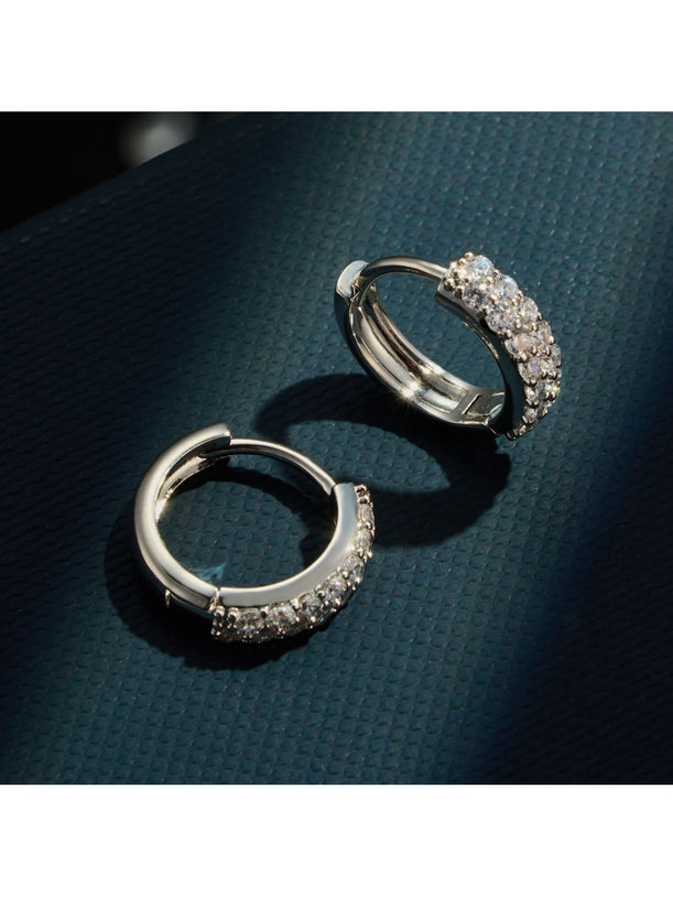 Earedge - Vintage Rhinestone Alloy Ring Earrings