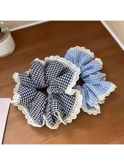 Gifty - Plaid Lace Edge Hair Loop