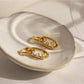 Earedge - White Interlocking Hoop Earrings