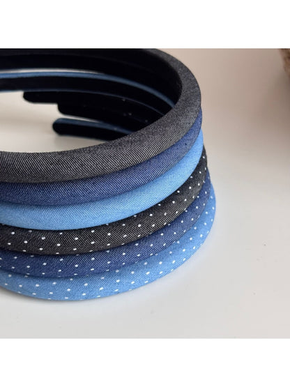 Gifty - Padded Dotted Denim Look Headband