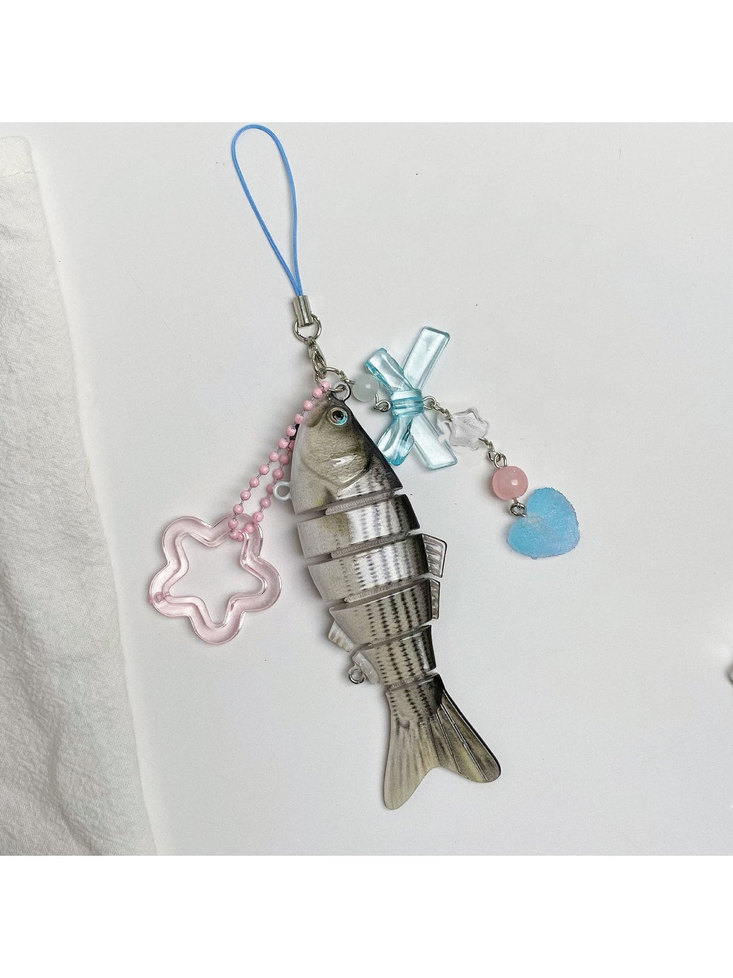 Keypus - Plastic Segmented Fish Bag Charm Keychain