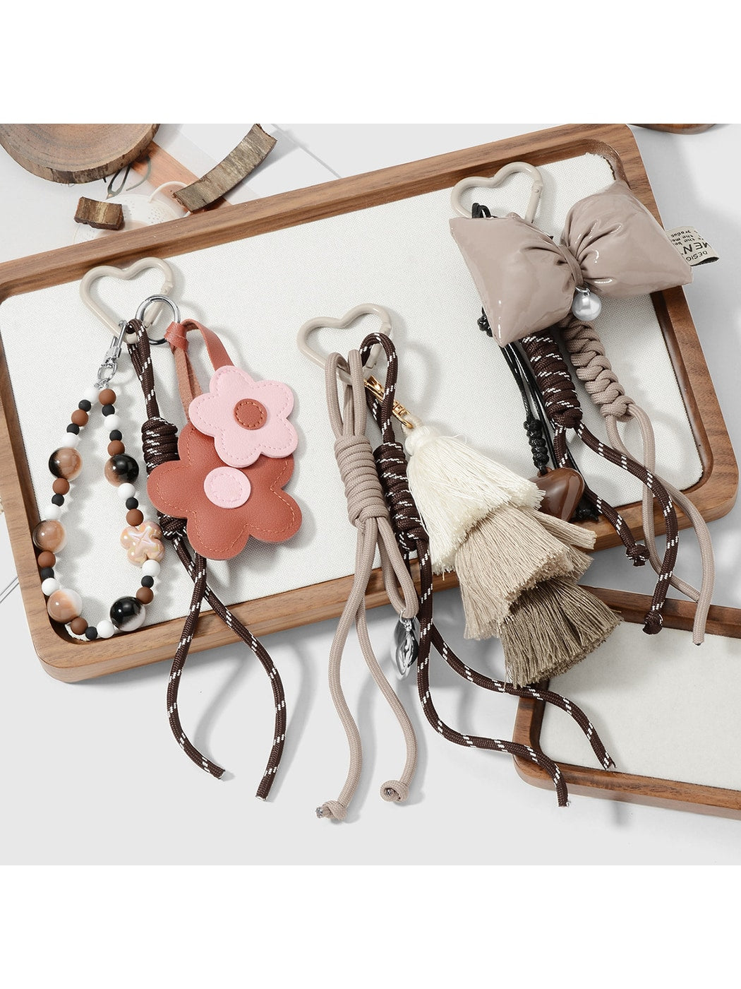 Keypus - Retro Bow Tassel Flower Keychain Bag Charm