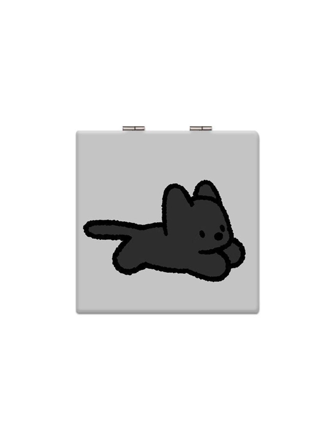 Mirroray - Whimsical Cat Themed Square Compact Mirror