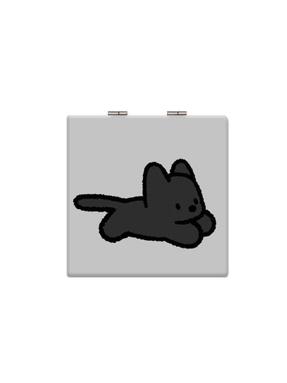 Mirroray - Whimsical Cat Themed Square Compact Mirror