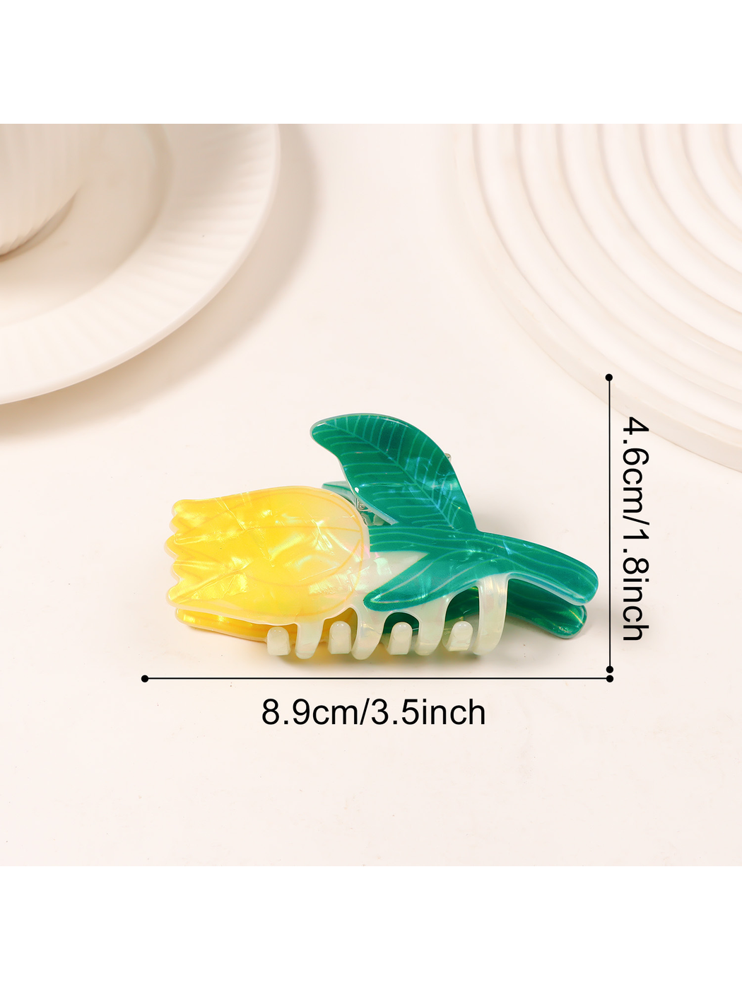 Beau - Sweet Floral Glossy PVC Hair Claw Clip