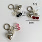 Keypus - Heart Cherry Bag Charm with Beaded Bow Keychain