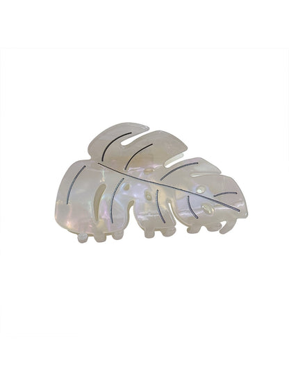 Beau - Leaf Shaped Hair Clip Large Acetate Hair Claw