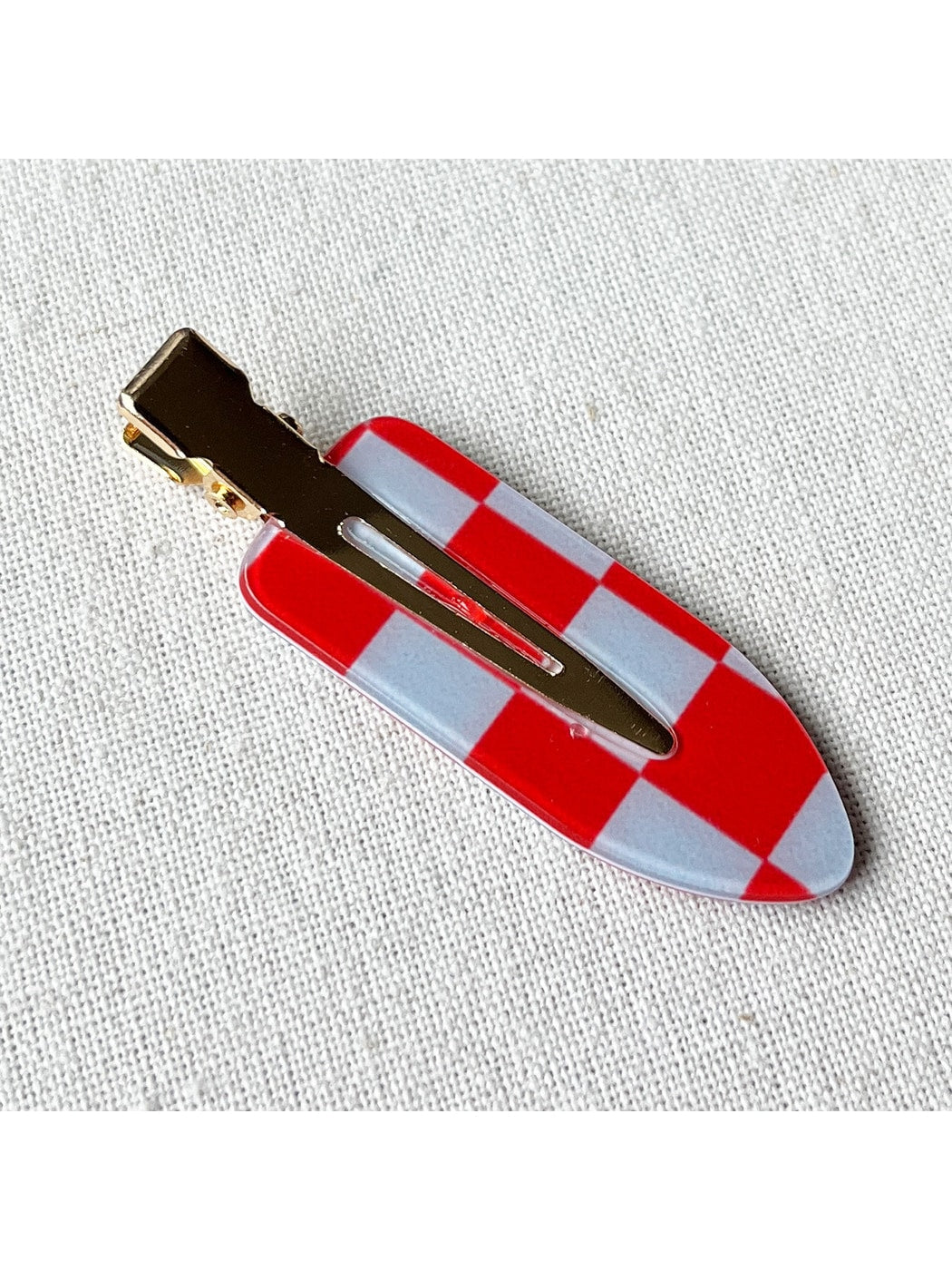 Beau - Geometric Checker Acetate Side Hair Clip