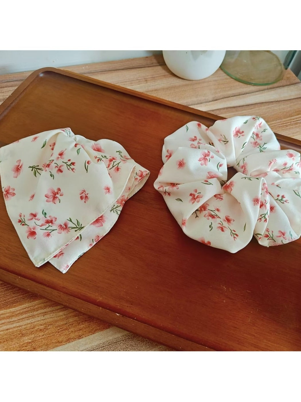 Gifty - Floral Print High Elastic Polyester Scrunchie