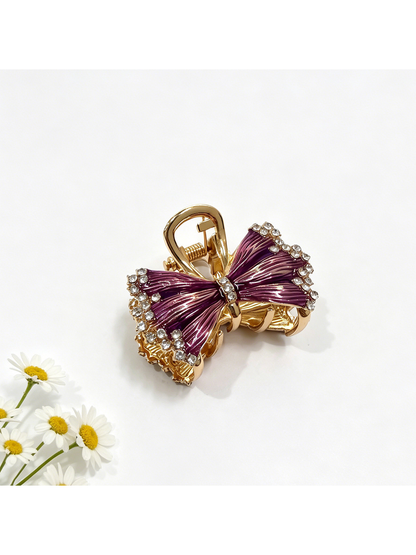 Beau - Bow Shape Glossy Alloy Hair Claw Clip