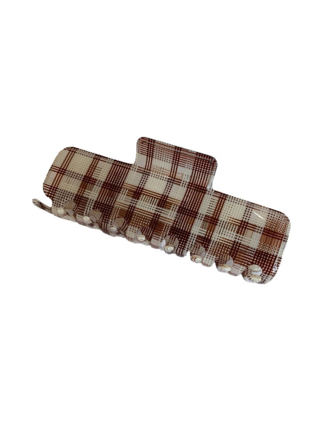 Beau - Vintage Plaid Acetate Hair Claw Clip