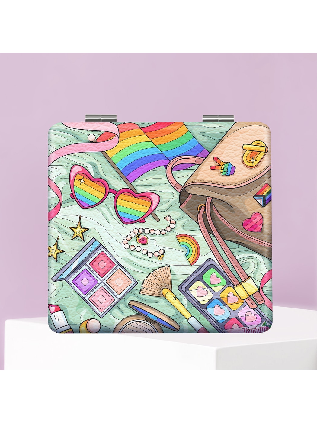 Mirroray - Party Theme Cartoon Print Compact Mirror