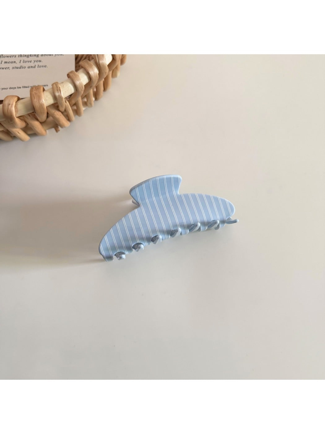 Beau Simple Polka Dot Acetate Hair Clip placed on white background for product detail