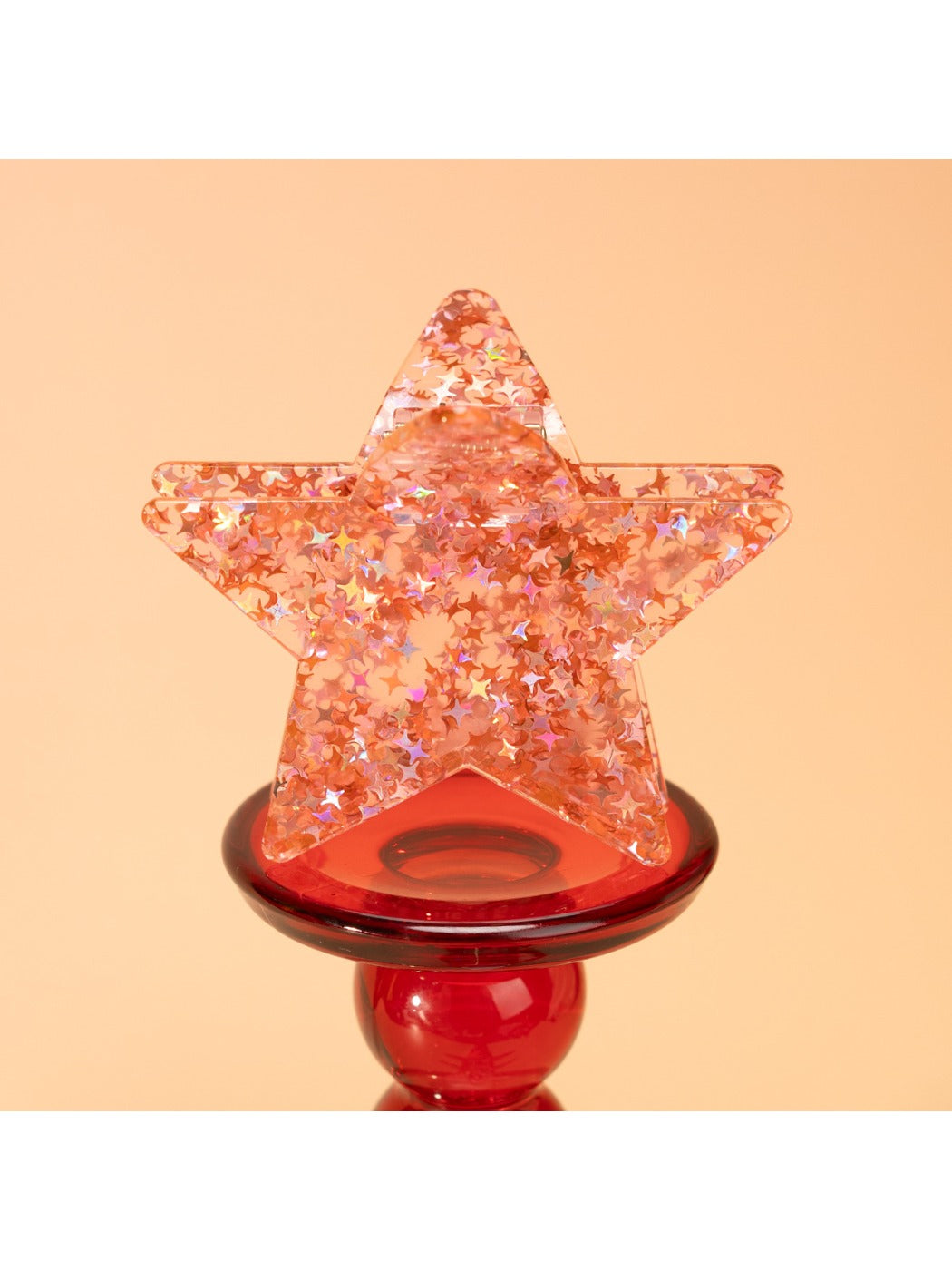 Beau - Pink Shiny Star-Shaped Hair Clip