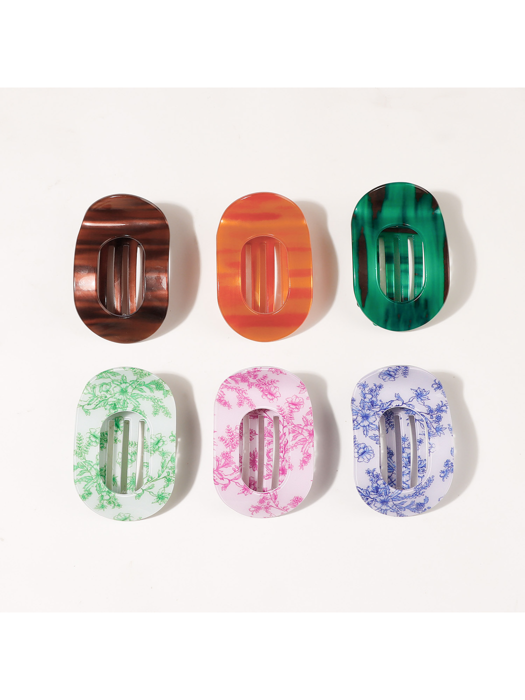 Beau - Textured Oval Hair Holder Claw Clip