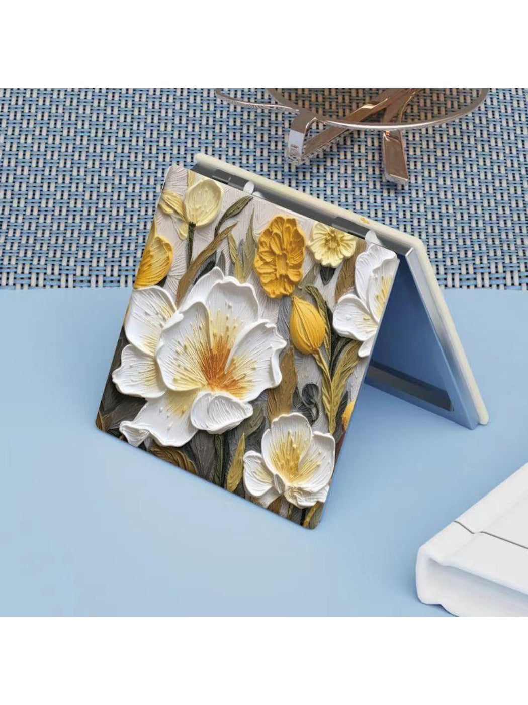 Mirroray - Oil Painting Floral Square Vanity Mirror