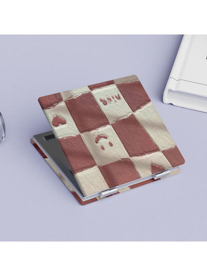 Mirroray - Adorable Smiley Face Plaid Compact Mirror