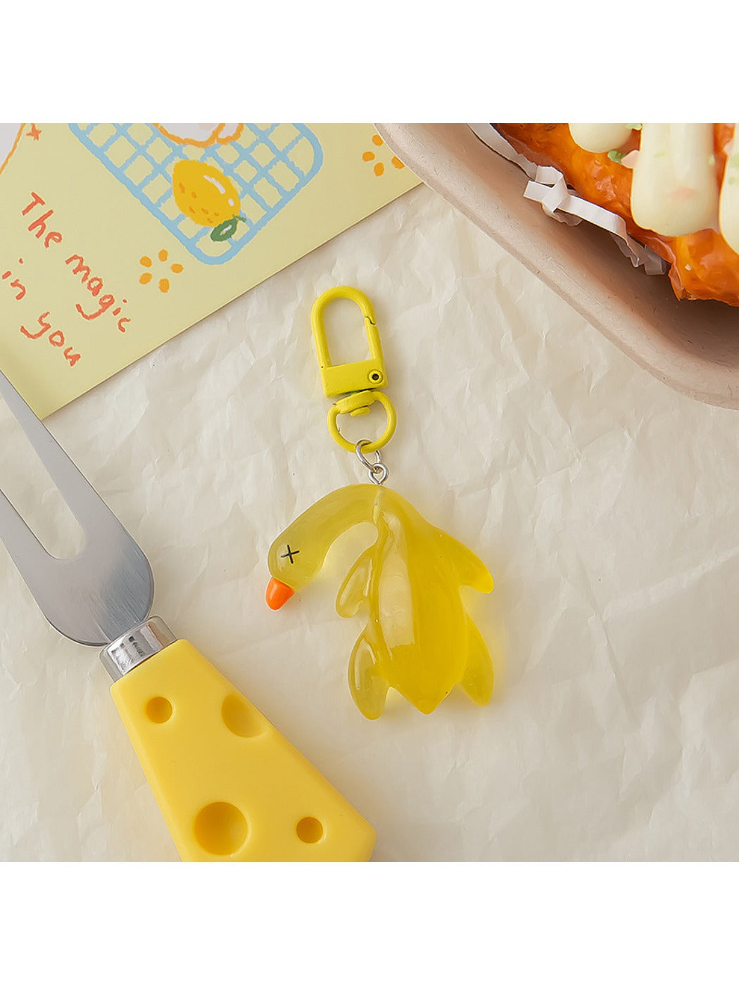 Keypus - Cute Solid Color Roast Duck Shaped Keychain
