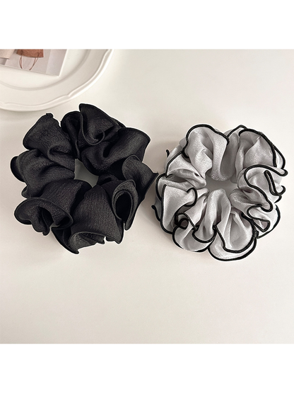 Gifty - Double Layer Contrast Trim Hair Scrunchie