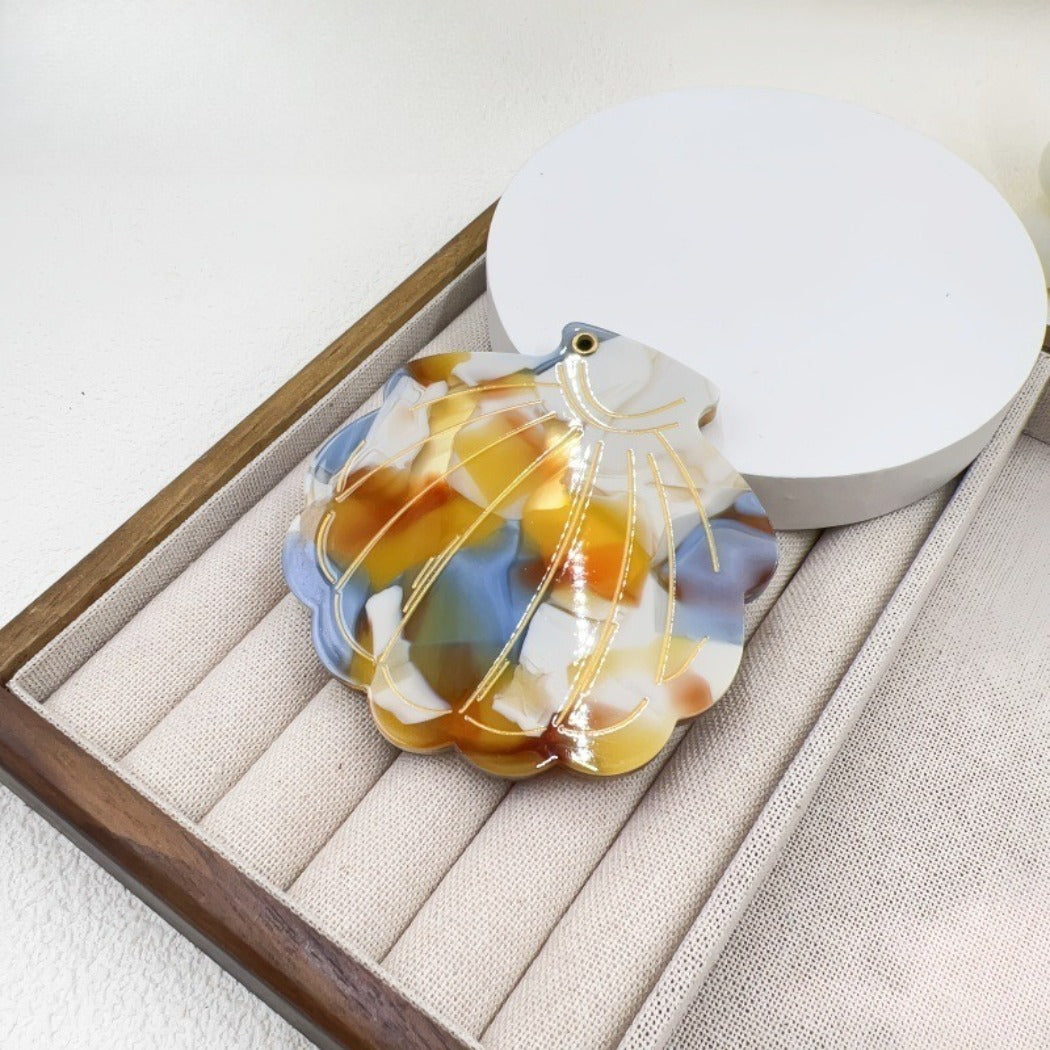 Mirroray - Shell-Shaped Mixed-Pattern Compact Mirror