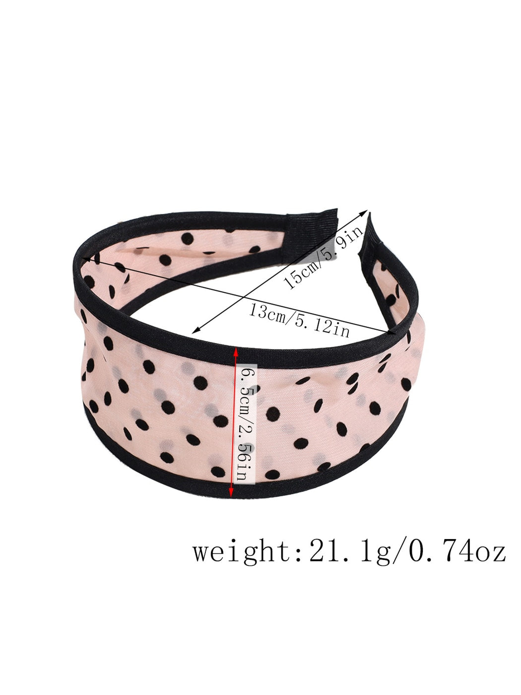 Gifty - Polka Dot Wide Fabric Trimmed Headband