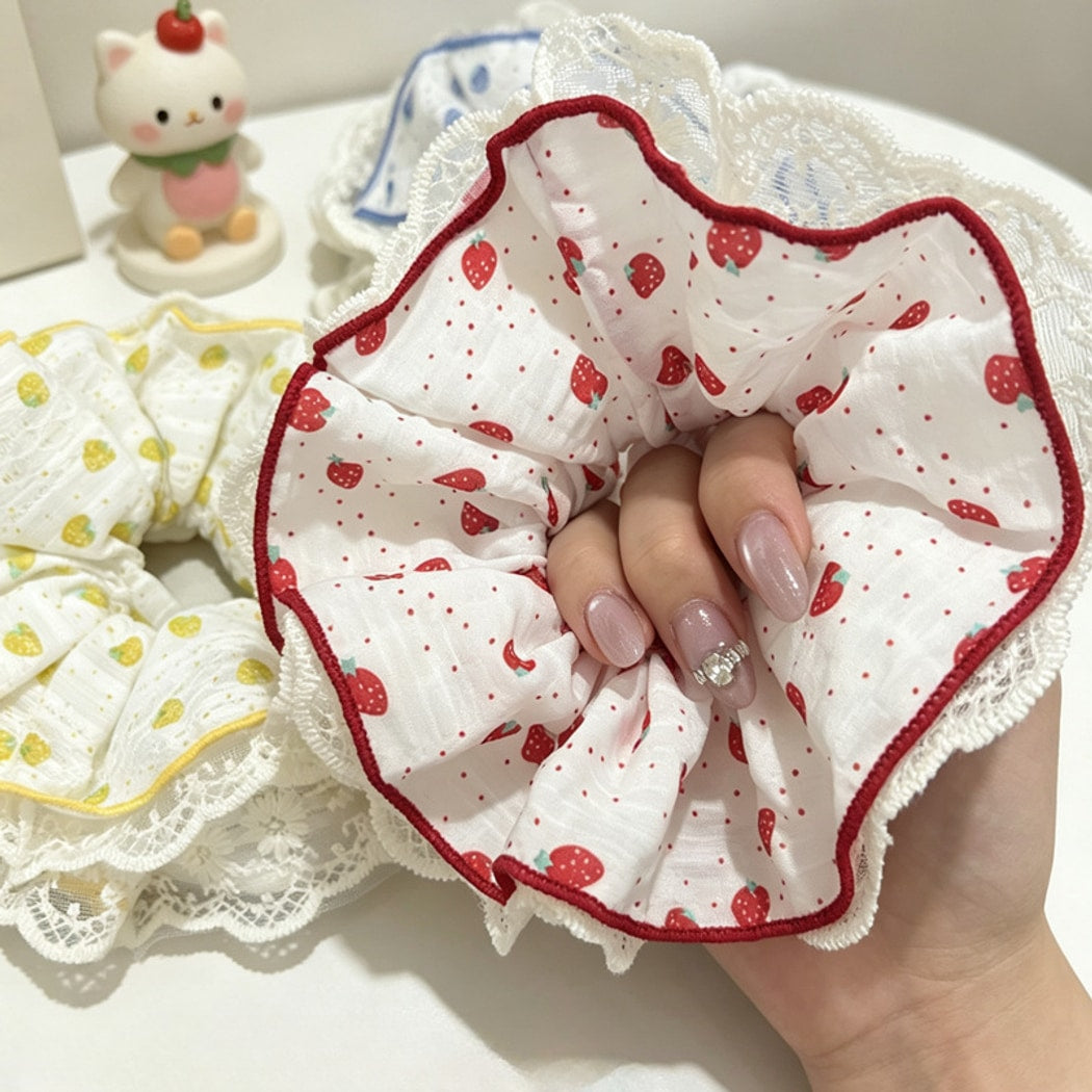 Gifty - Fruit Polka Dot Lace Scrunchie