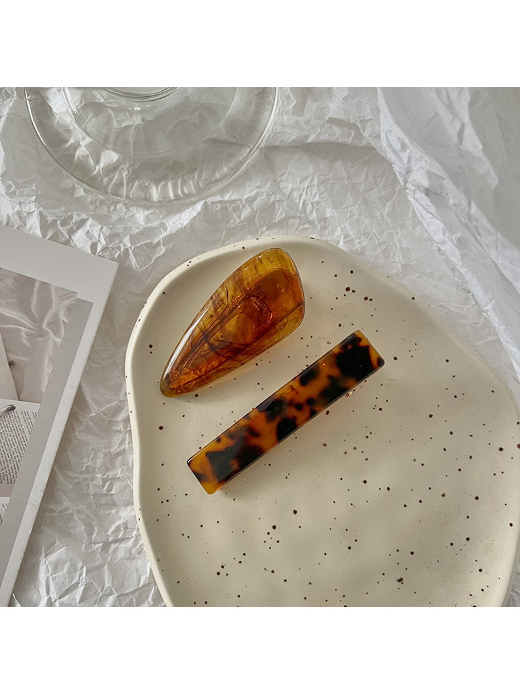 Beau - Acetate Marble Pattern Duckbill Hair Clip