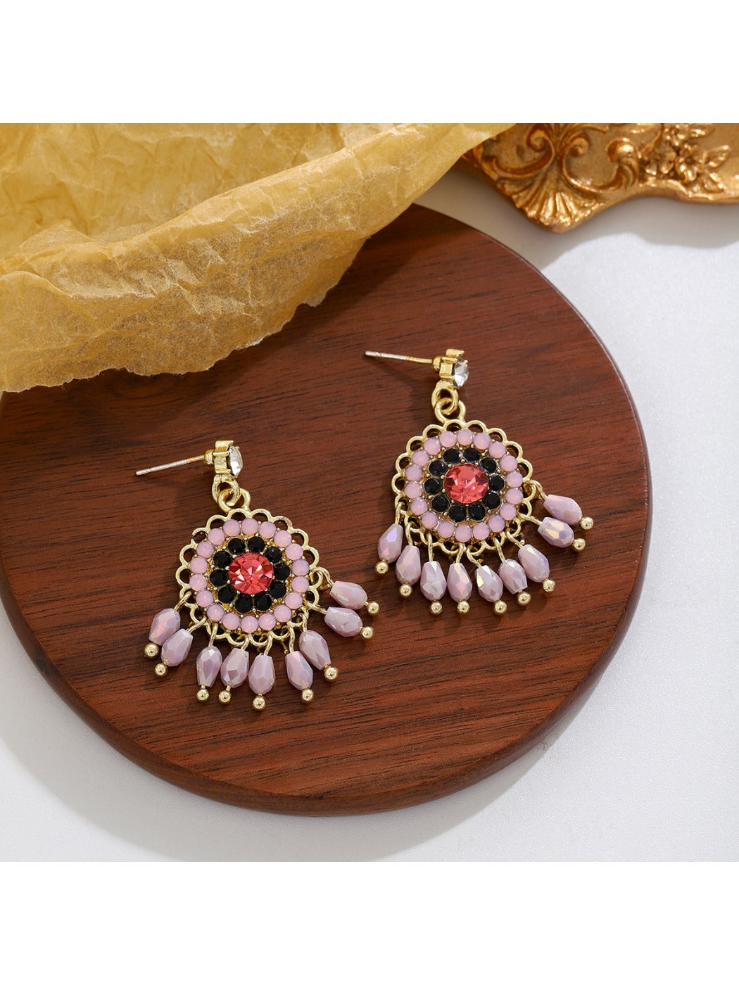 Earedge - Retro Colorblock Hoop Earrings