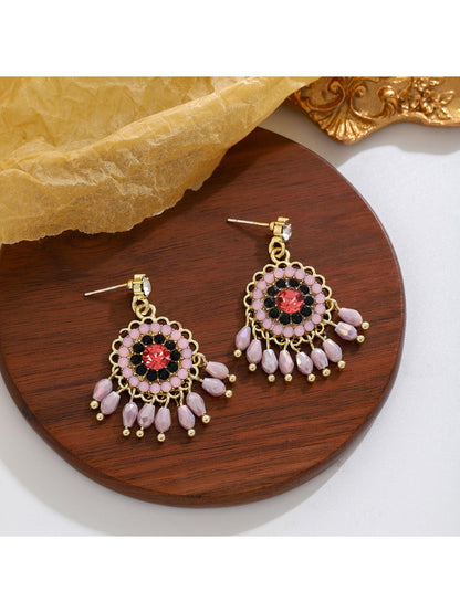 Earedge - Retro Colorblock Hoop Earrings