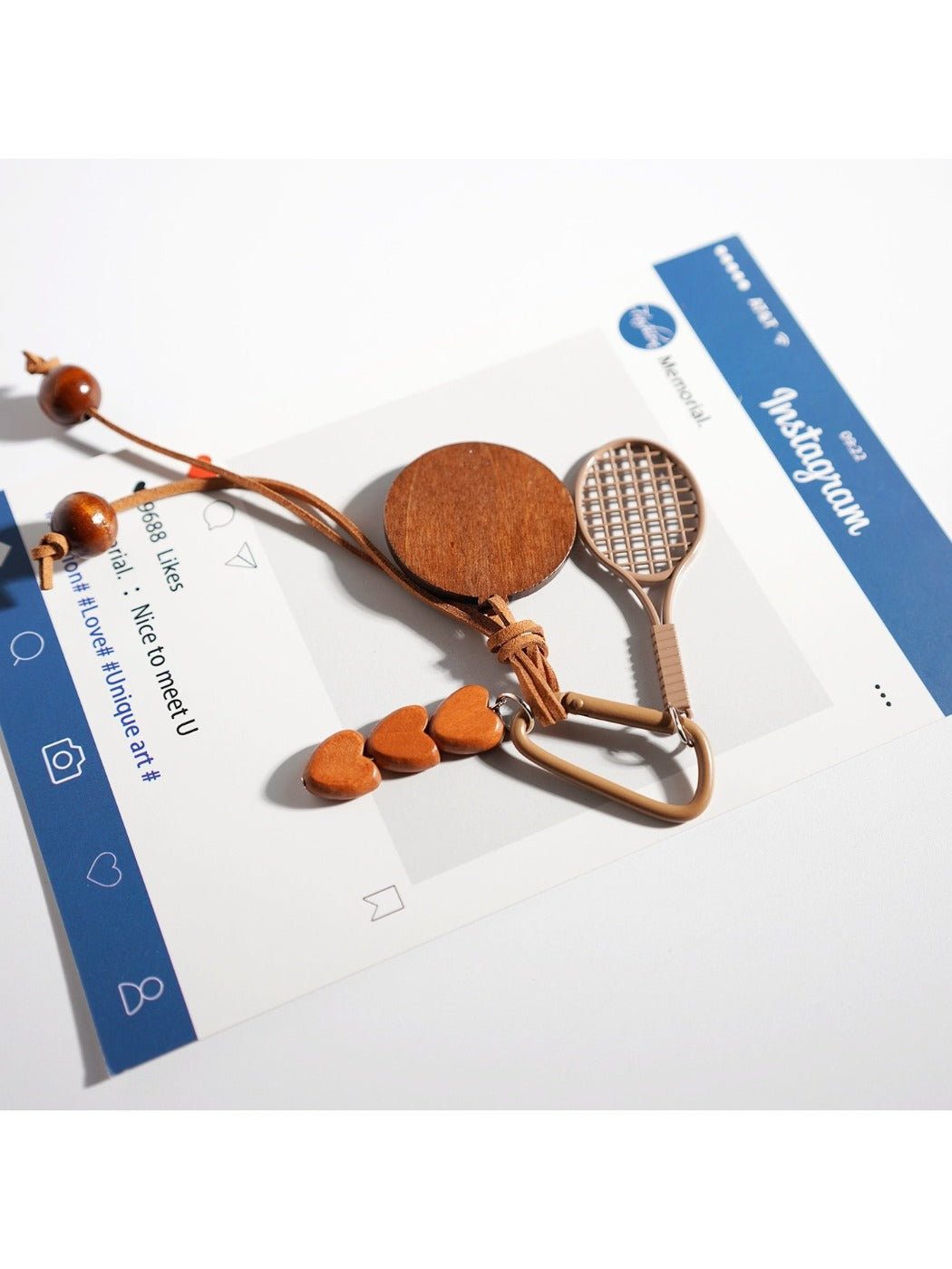 Keypus - Dark Colored Racket Shaped Keychain
