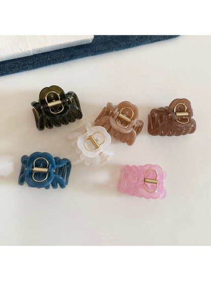 Beau - Clear Pumpkin Shape Plastic Alloy Claw Clip