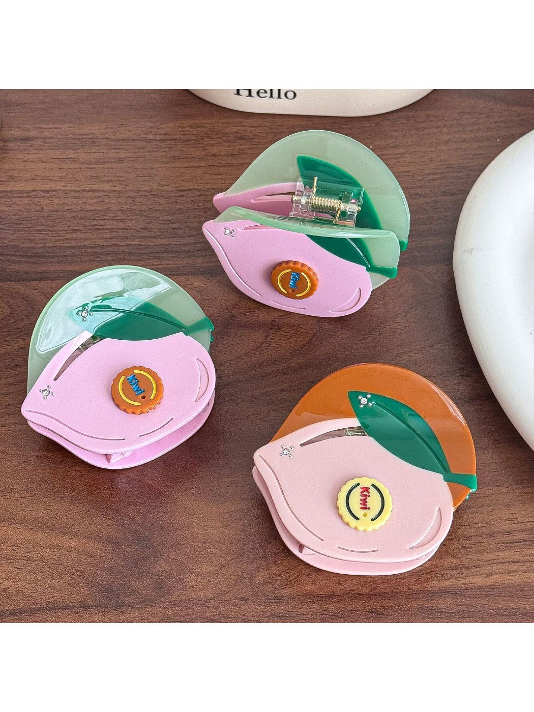 Beau - Peach Shaped Hair Claw Clip Acetate Material