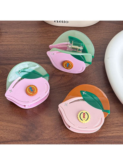 Beau - Peach Shaped Hair Claw Clip Acetate Material