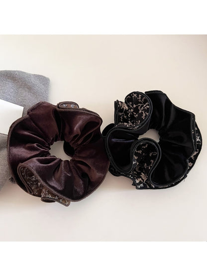 Gifty - Velvet Floral Four Layer Scrunchie
