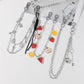 Keypus - Silver Tone Key and Lock Charm Chain Keychain