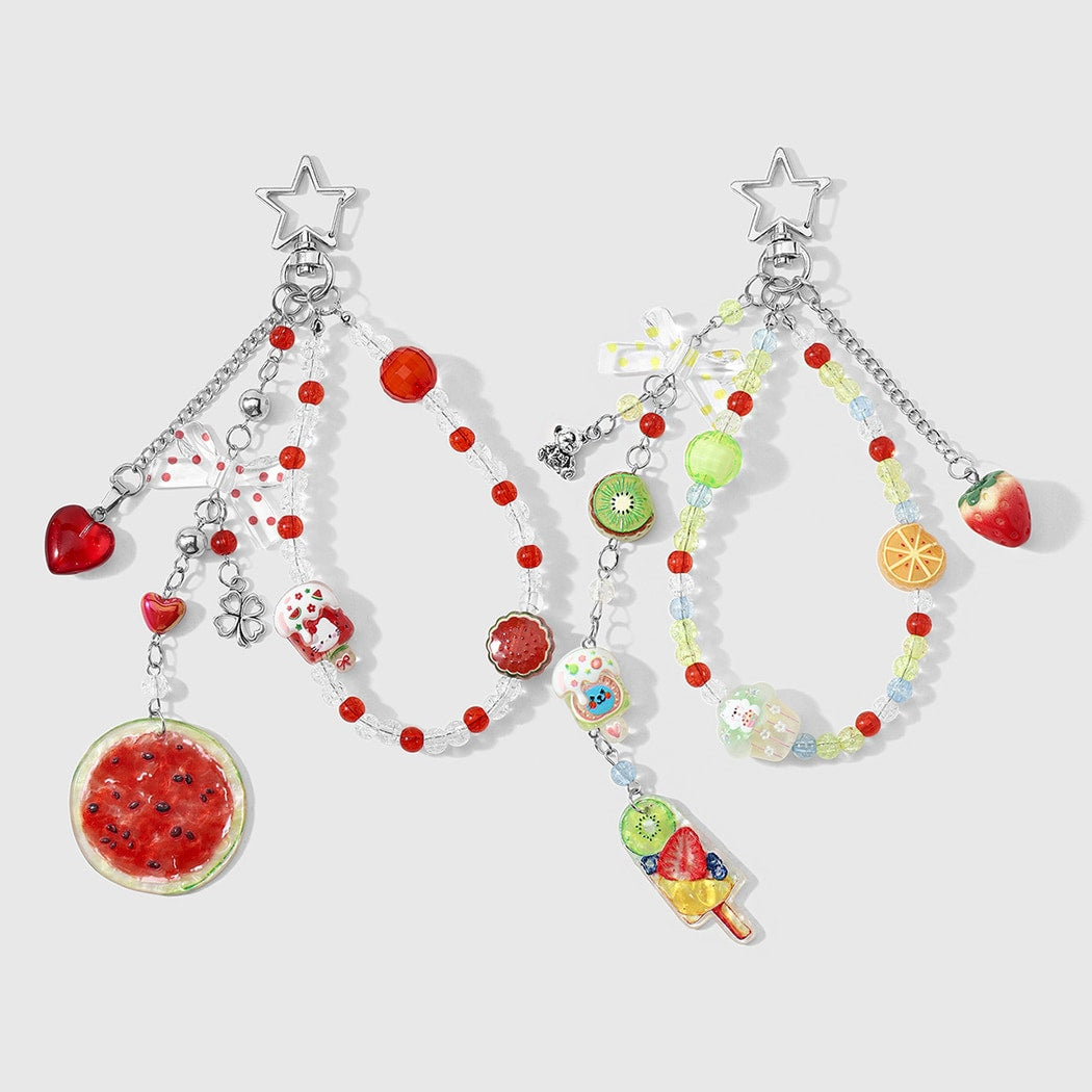 Keypus - Cute Cartoon Fruit Motif Beaded Keychain