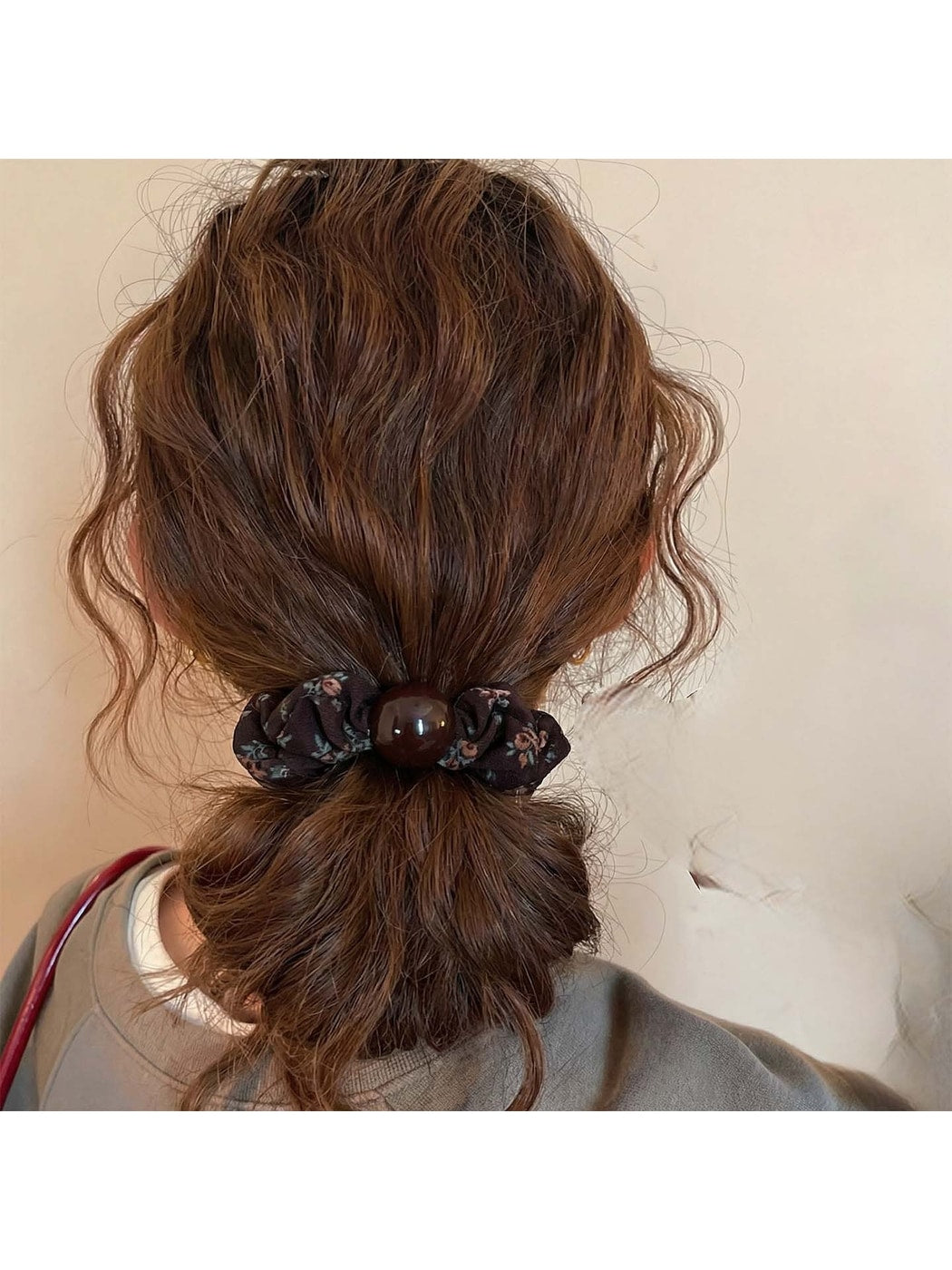 Gifty - Floral Polyester Ruffle Edge Scrunchie