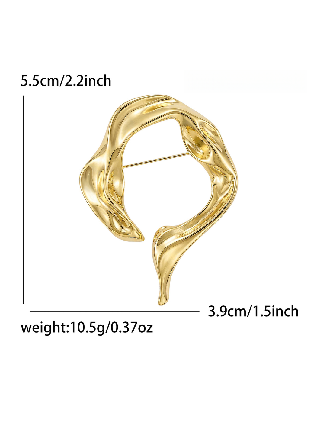 Brovia - Modern Irregular Open Shape Alloy Brooch