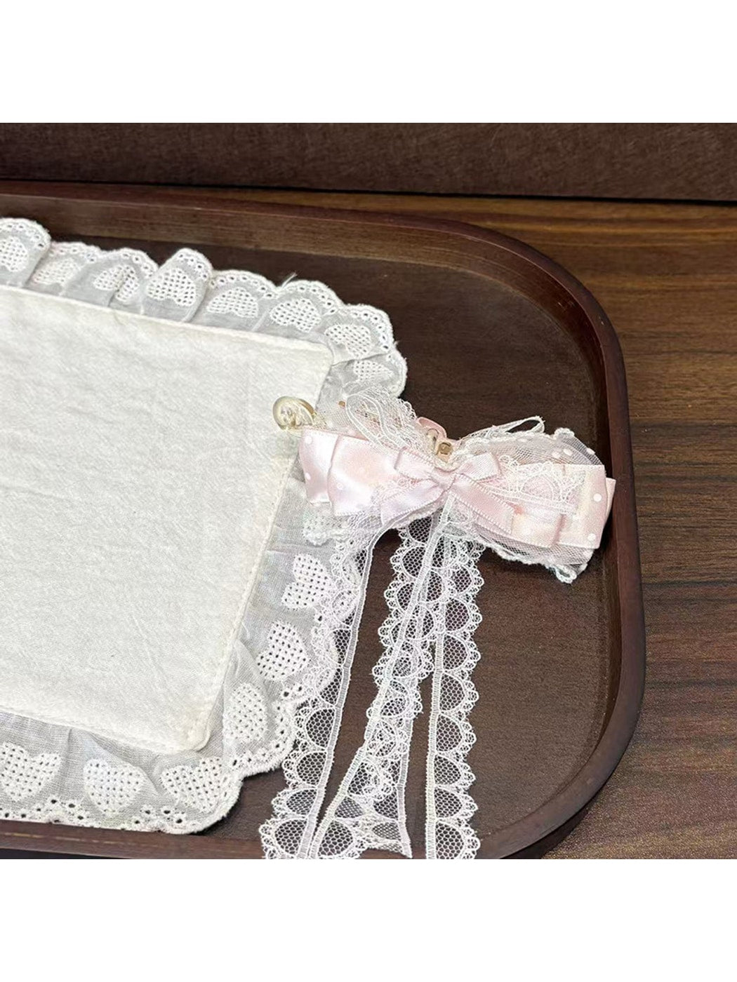 Beau - Sweet Bow Lace Trim Plastic Banana Clip