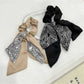 Gifty - Floral Bow Hair Scarf Ribbon Tie Elegant