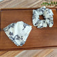 Gifty - Vintage Floral Print Polyester Fabric Scrunchie