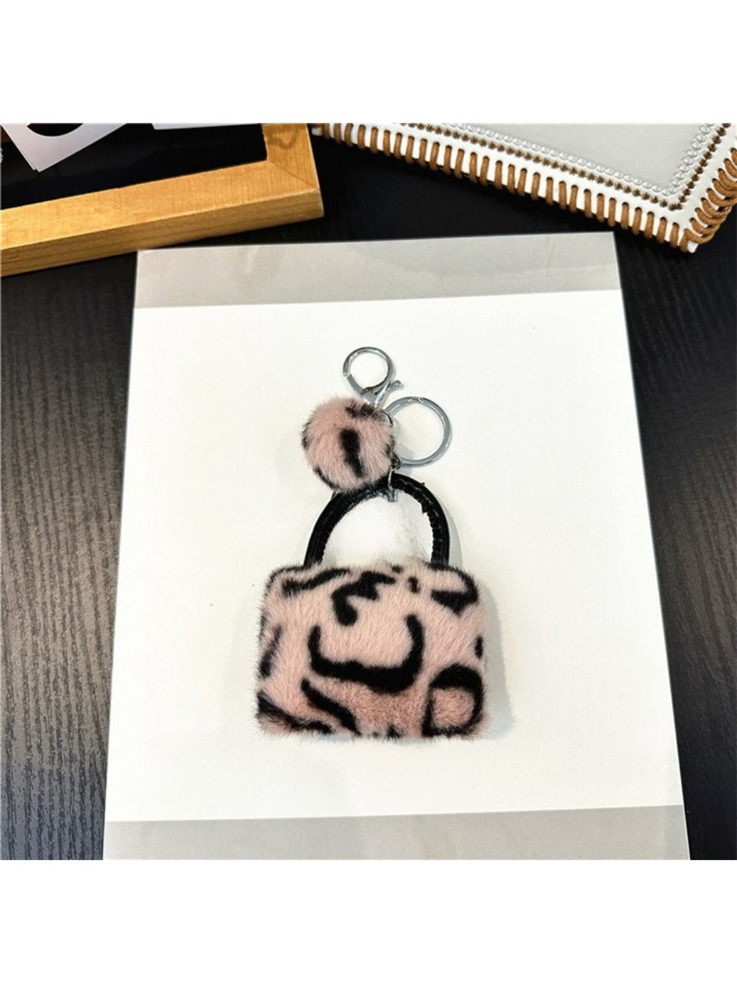 Keypus - Mini Leopard Print Bag Charm Keychain