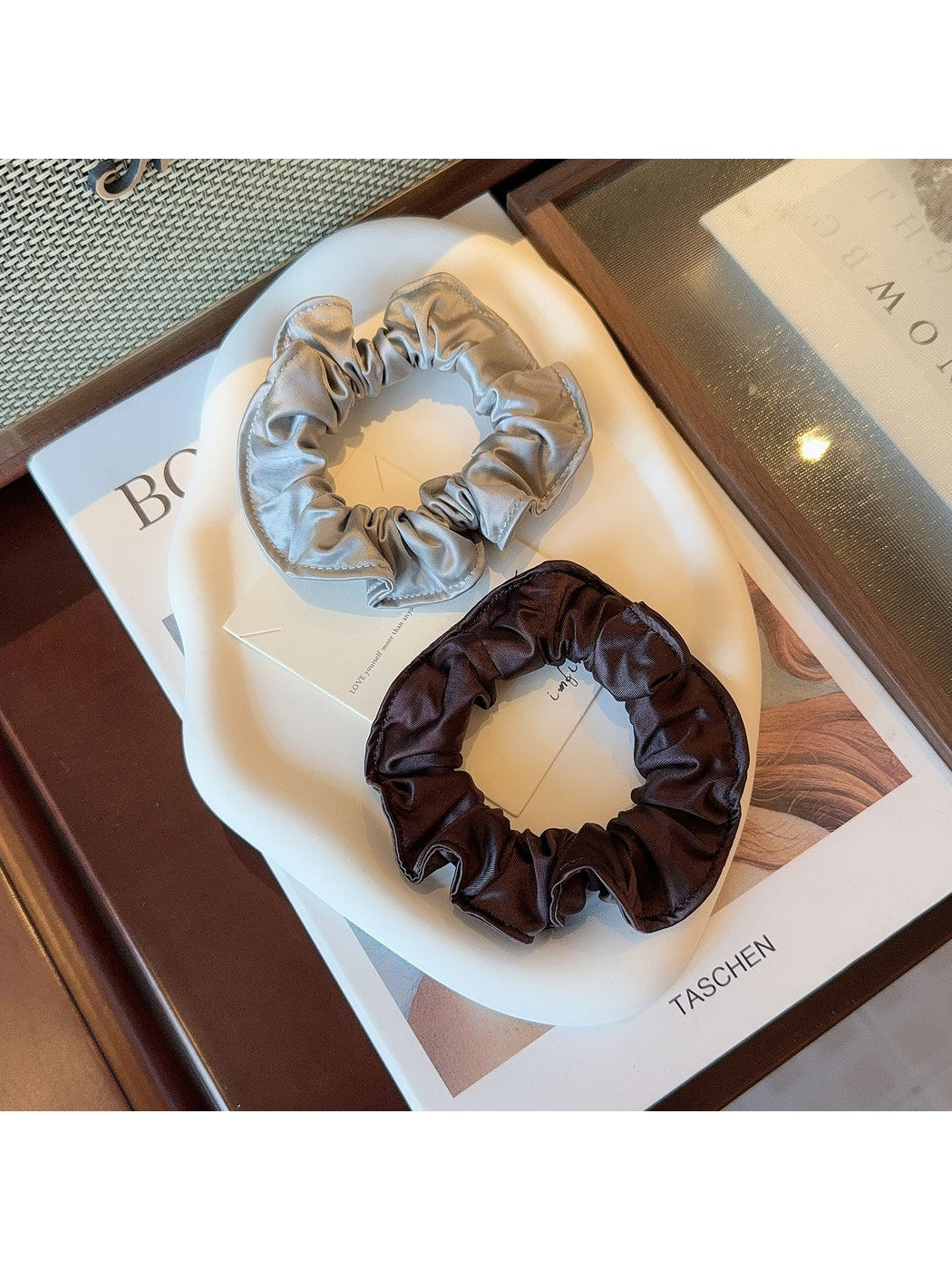 Gifty - Satin Finish Ruffle Fabric Scrunchie