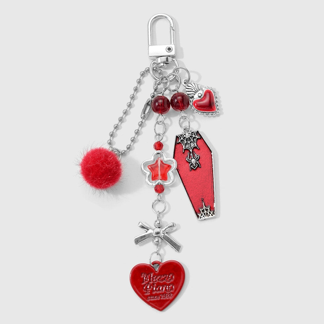 Keypus - Halloween Bat Cross Heart Charm Keychain