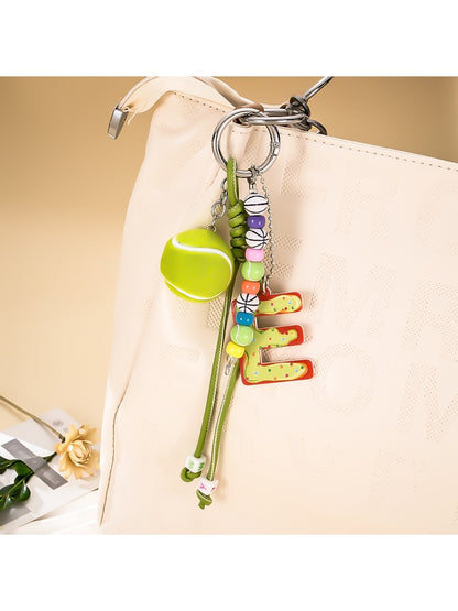 Keypus - Acrylic Sports Ball Letter Bag Charm Keychain