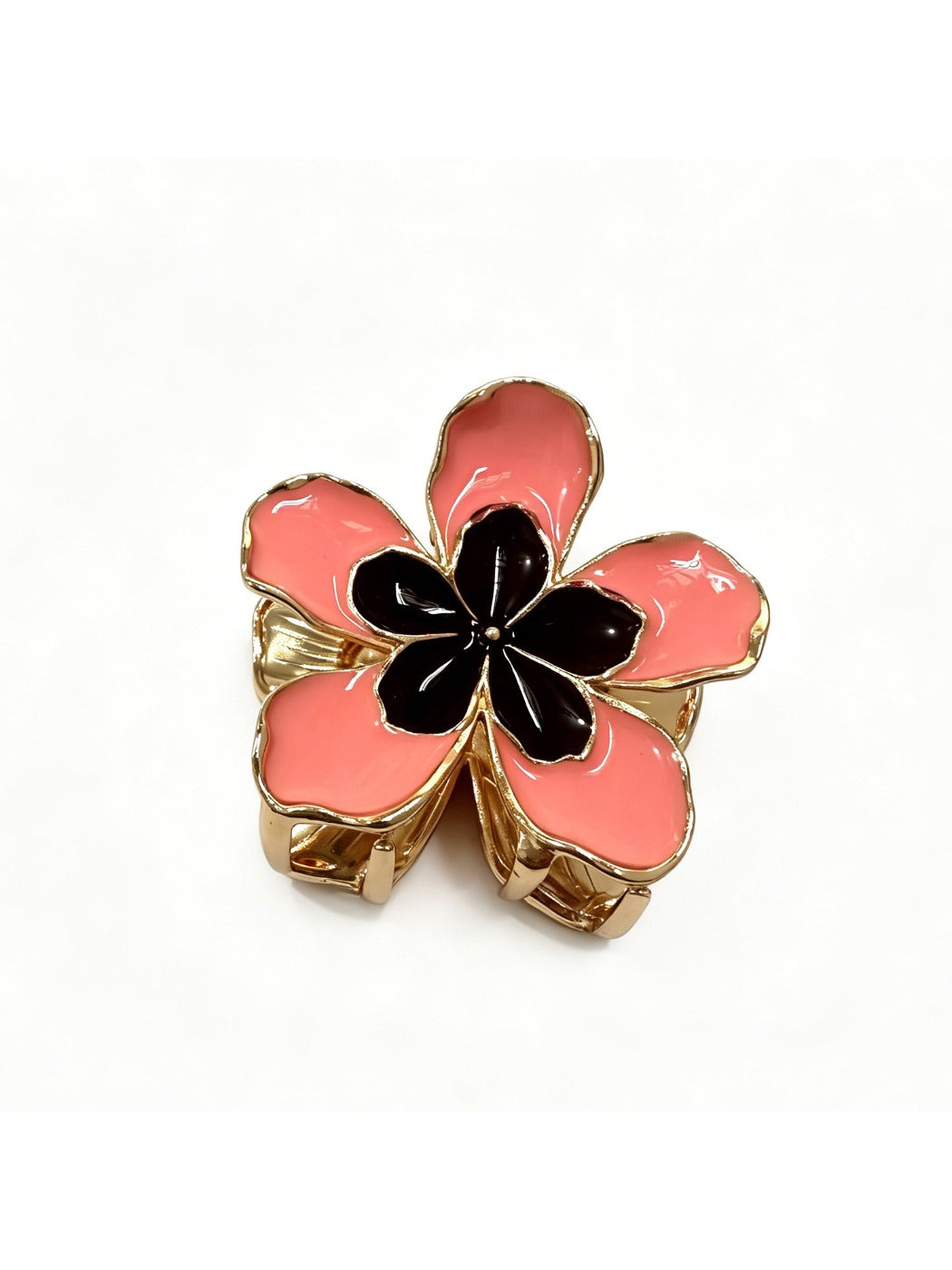 Top view of Beau lively sunny flower hair clip highlighting detailed petals and center