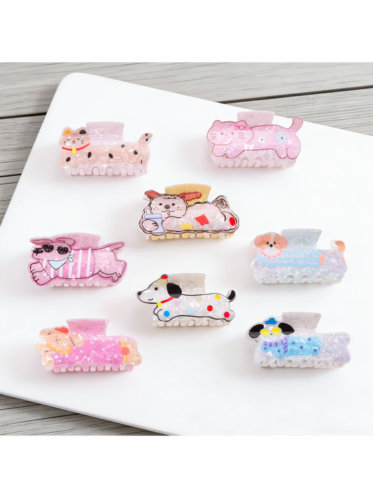 Beau - Cartoon Animal Glitter Finish Claw Clip