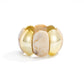 Lovra vintage beaded link bracelet coiled to show flexibility and design