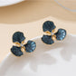 Earedge - Vintage Floral Oil-Dropped Alloy Stud Earrings